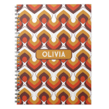 70s Bold Retro Modern Motif in Orange & Brown