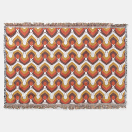 70s Bold Retro Modern Motif in Orange & Brown Filt