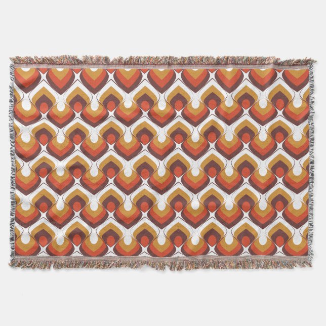 70s Bold Retro Modern Motif in Orange & Brown Filt (Framsidan)