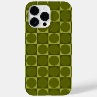 70s Checks and Circles Green
