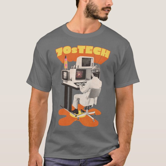 70S-DATORER FÖR RETRO-TECH T SHIRT (Framsida)