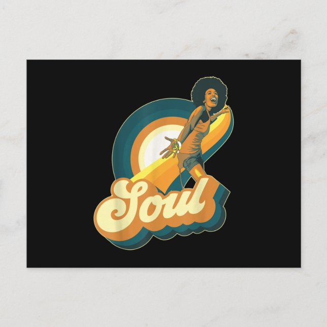 70s Funk Afro Disco Soul Meddelande Vykort (Framsida)