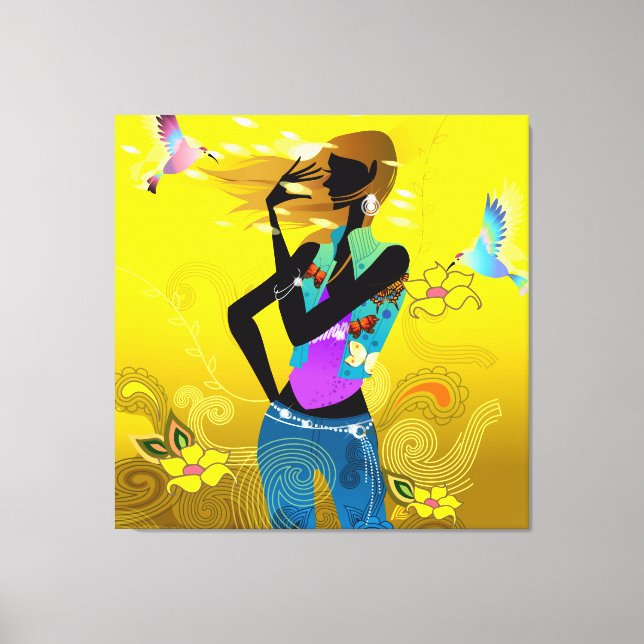 70's Girl Wrapped Canvas (Framsida)