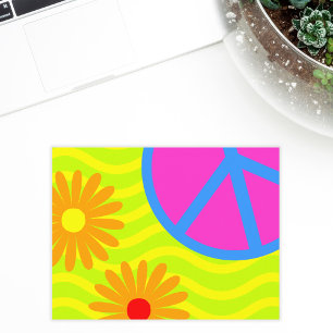 70's Hippie Fredstecken och Flowers Vykort