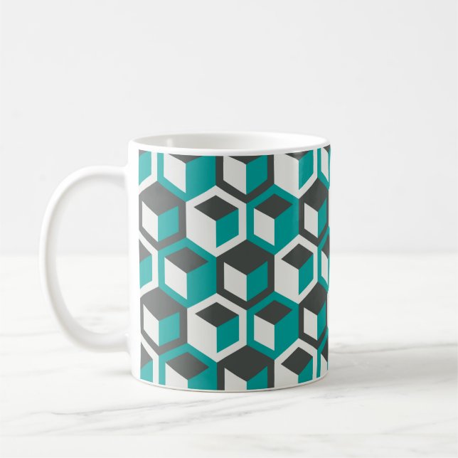 70s inspirerad abstrakt-reflexgeometrisk sömlös pl kaffemugg (Vänster)