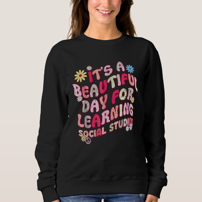 70s It's A Beautiful Day For Learning Social Studi T Shirt (Framsida)
