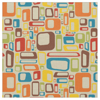 70s mod squares fabric tyg