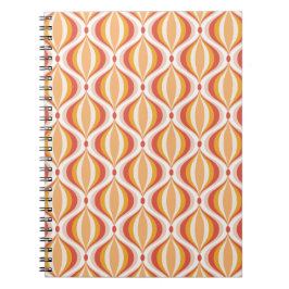 70s nostalgia notebook groovy optical pattern anteckningsbok