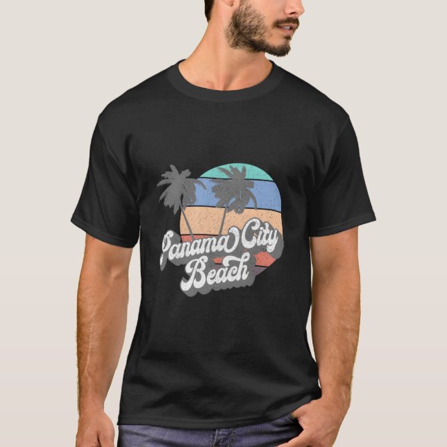 70'S Panama City Beach Florida Surfing T Shirt (Framsida)