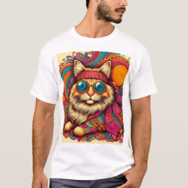 70's psychedelic cat t shirt