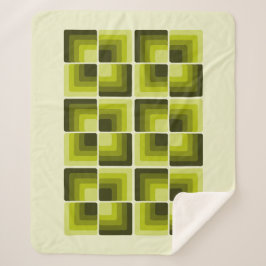 70s Rainbow Squares Monochrome Green