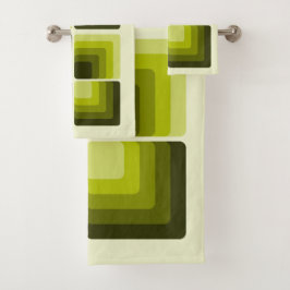 70s Rainbow Squares Monochrome Green