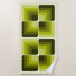 70s Rainbow Squares Monochrome Green