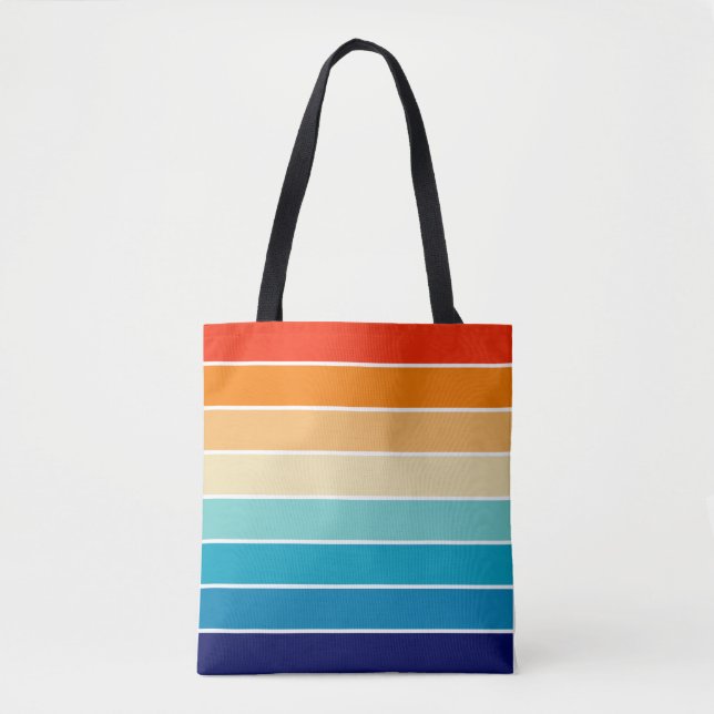 70s Rainbow Stripes Tygkasse (Framsida)