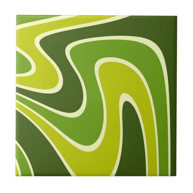 70s Retro Abstrakt Lava Design Kakelplatta (Framsidan)