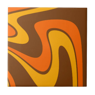 70s Retro Abstrakt Lava Design Kakelplatta