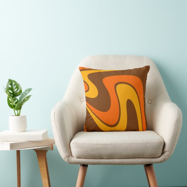 70s Retro Abstrakt Lava Design Kudde (Stol)