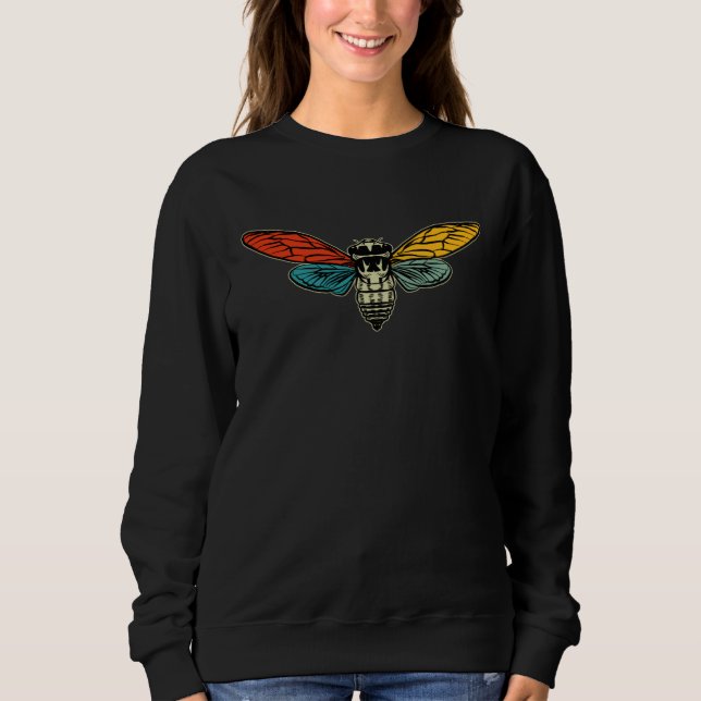 70s Retro Cicada  Insect  Adults Kids 2021 Brood x T Shirt (Framsida)