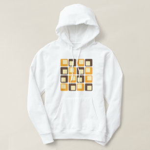 70s Retro-kvadratformer, Mönster Hoodie