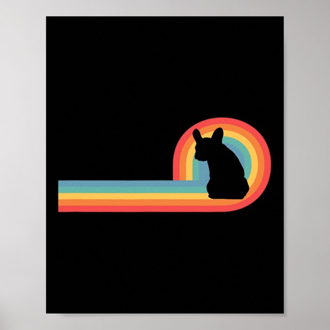 - 70s Retro Rainbow Hund Ägare Söt  Poster (Framsidan)