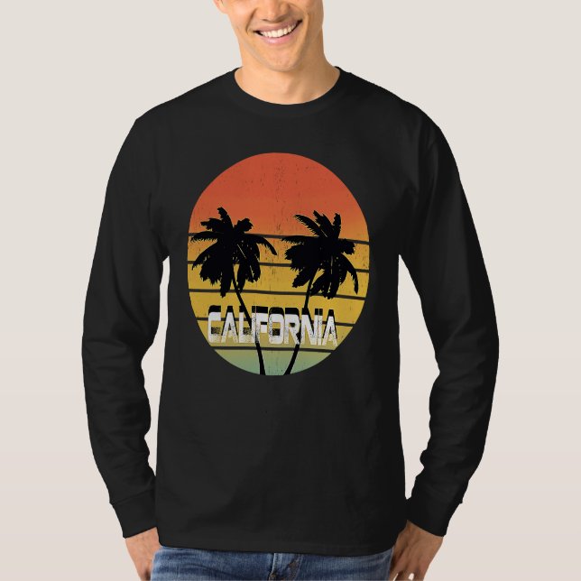 70's Retro Sunset Vintage California T Shirt (Framsida)