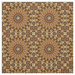 70s Solrosfärgad utskriftsstruktur Tyg