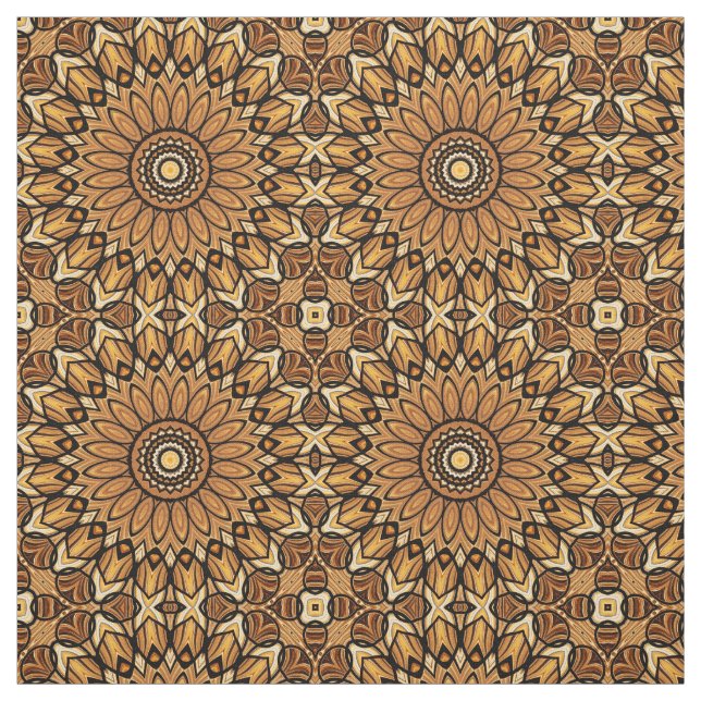 70s Solrosfärgad utskriftsstruktur Tyg (Provkarta)