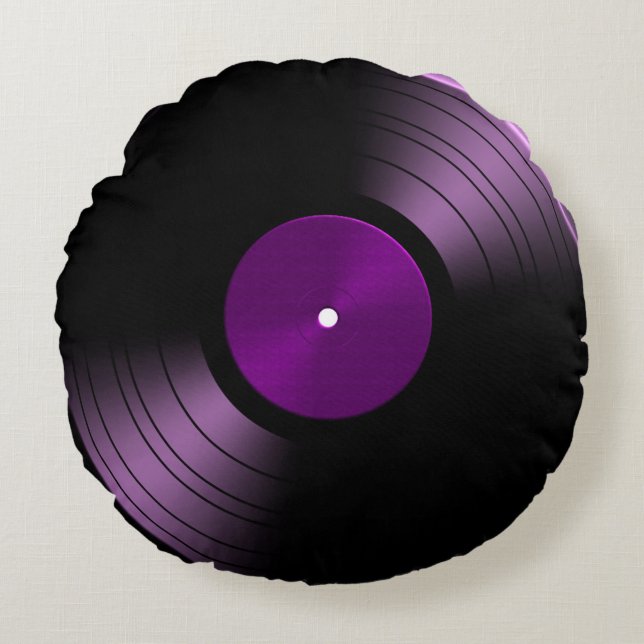 70s Spela in album Vinyl Rund Kudde (Framsidan)