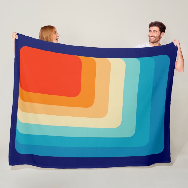 70s Square Rainbow Fleecefilt (På plats)