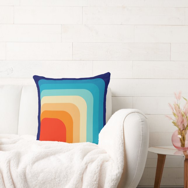 70s Square Rainbow Kudde (Soffa)
