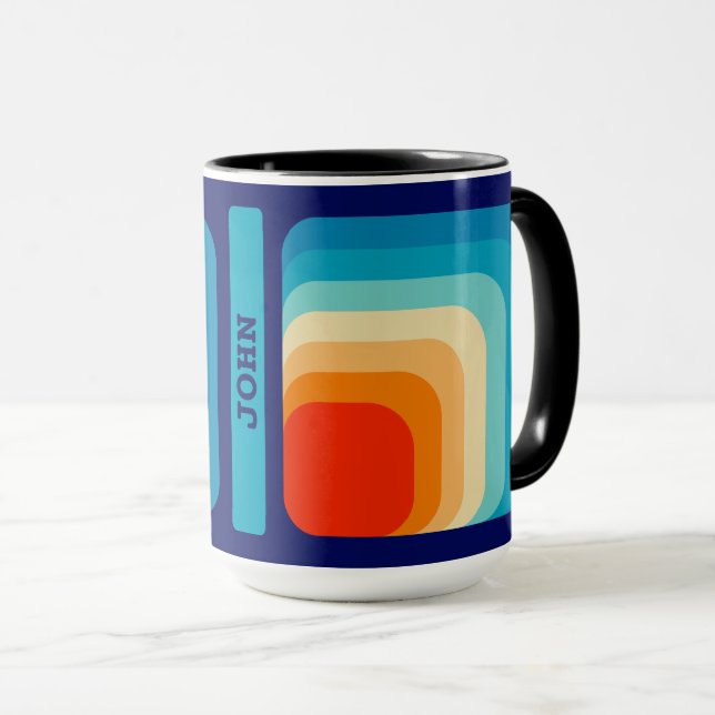 70s Square Rainbow Mugg (Framsida höger)