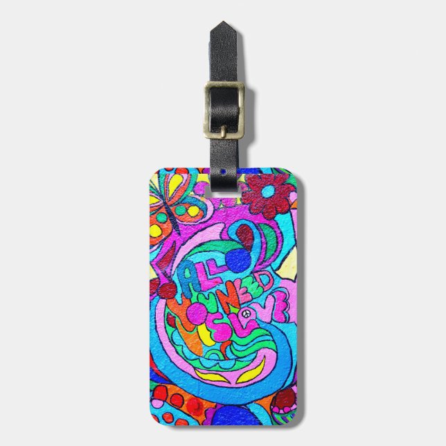 70's stil hippie kärlek Thunder_Cove Bagagebricka (Vertikal Framsida)