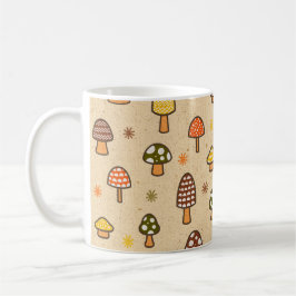 70s Style Retro Mushrooms Kaffemugg