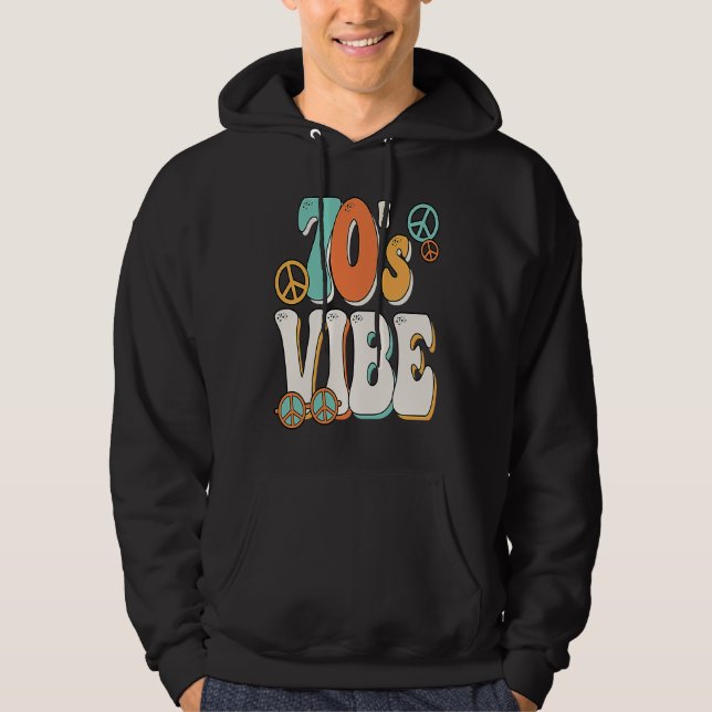 70's Vibe Costume 70s Party Outfit Groovy Hippie P Hoodie (Framsida)