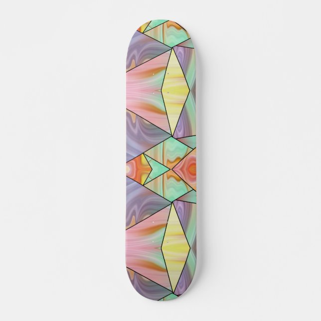 70Tals Boho Marmor Vibes Mini Skateboard Bräda 18,5 Cm (Framsida)