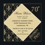 70th-79th Födelsedaginbjudningar Inbjudningar<br><div class="desc">Denna inbjudan är ganska elegant med en perfekt blandning av traditionellt och samtidat.  Beautifully gjort i svart och solbränna,  väntar den precis dig lätt för att skräddarsy den med din egna information.</div>