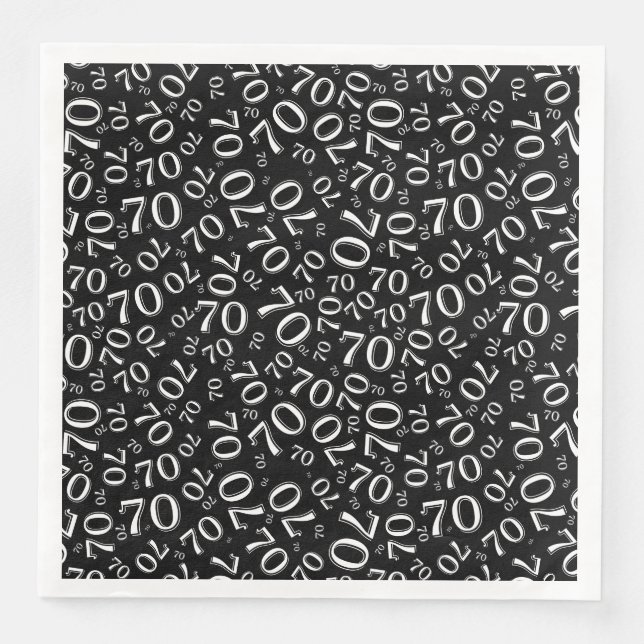 70th Age Random Number Pattern Black/White Pappersservett (Framsida)