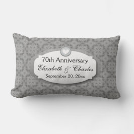 70th Årsdagbröllopsdagplatina Z03 Lumbarkudde