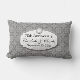 70th Årsdagbröllopsdagplatina Z03 Lumbarkudde