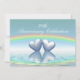 70th Årsdagplatinahjärtor Inbjudningar