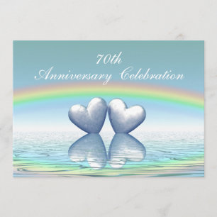 70th Årsdagplatinahjärtor Inbjudningar