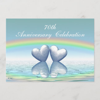 70th Årsdagplatinahjärtor Inbjudningar