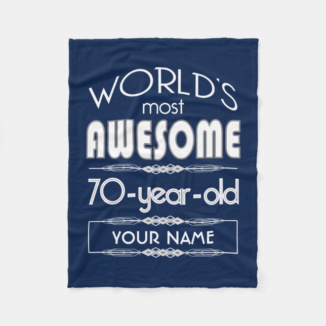 70th Bäst sagolik mörk för födelsedagvärldar - Fleecefilt (Framsidan)