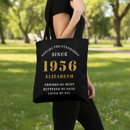 70th Birthday 1956 Black Gold For Her Personalized Tygkasse