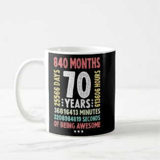 70th Birthday 70 Years Old Vintage Retro - 70 yr o Kaffemugg