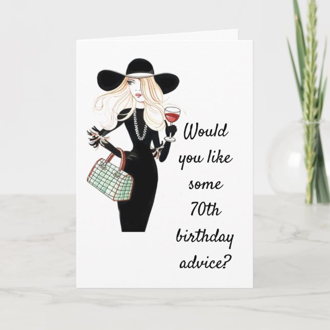 *70th BIRTHDAY ADVICE* TO A CO-WORKER Card Kort (Framsida)