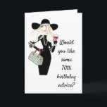 *70th BIRTHDAY ADVICE* TO A CO-WORKER Card Kort<br><div class="desc">THANKS FOR STOPPING BY ONE OF MY EIGHT STORES. THIS CARD IS PERFECT FOR THAT ***70th BIRTHDAY*** FOR A FRIEND OR FAMILY MEMBER!!!!  CHANGE THE VERSE IF YOU WISH IN SECONDS!</div>