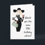 *70th BIRTHDAY ADVICE* TO A CO-WORKER Card Kort<br><div class="desc">THANKS FOR STOPPING BY ONE OF MY EIGHT STORES. THIS CARD IS PERFECT FOR THAT ***70th BIRTHDAY*** FOR A FRIEND OR FAMILY MEMBER!!!!  CHANGE THE VERSE IF YOU WISH IN SECONDS!</div>