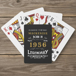 70th Birthday Born 1956 Legend Black Gold Casinokort