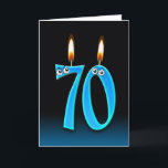 70th Birthday Candles Kort<br><div class="desc">Eyeballs on a 70th candle with gradient background.</div>